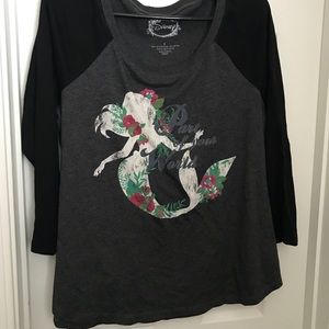 Little mermaid baseball tee